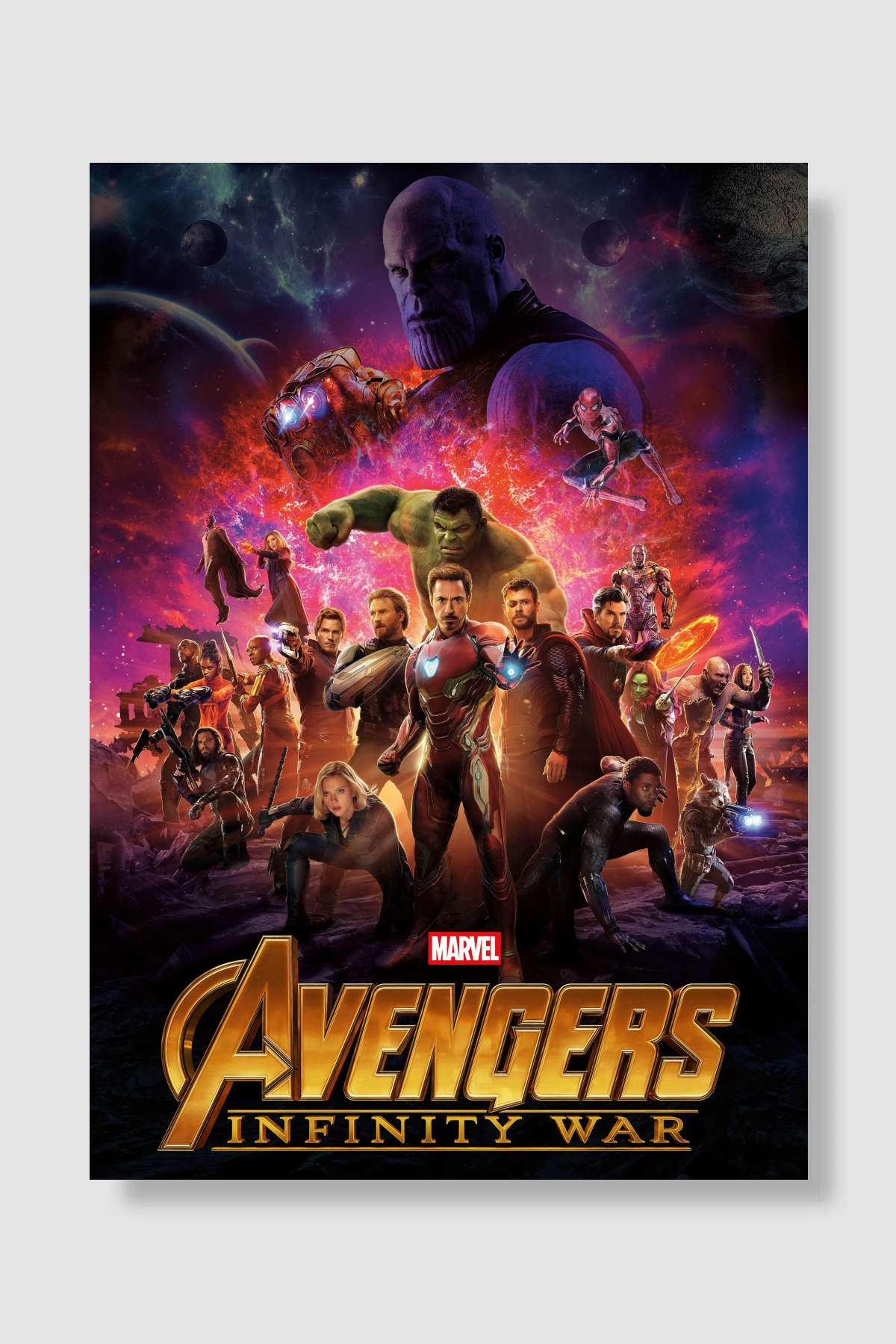 Avengers: Sonsuzluk Savaşı - Avengers: Infinity War Film Poster Çerçevesiz Yüksek Kalite Film Afiş Duvar Poster