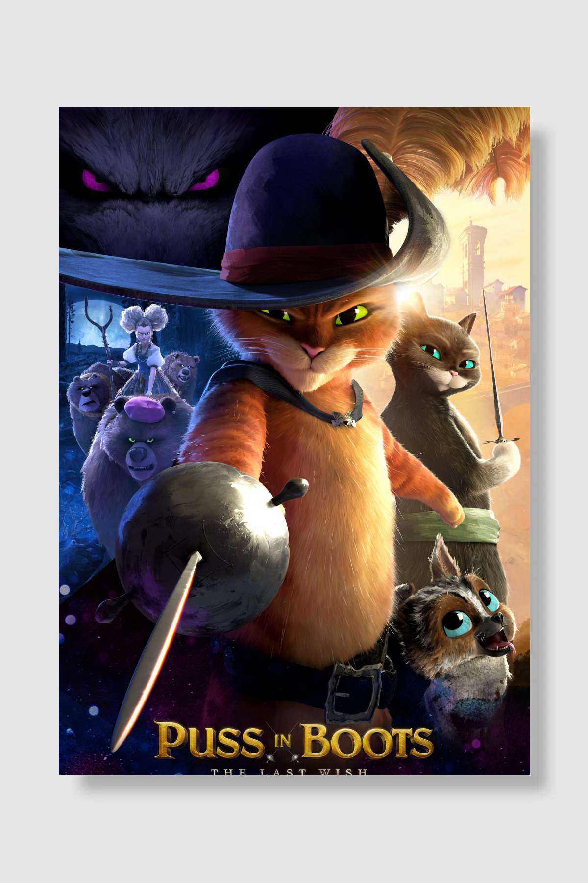 Çizmeli Kedi: Son Dilek - Puss in Boots: The Last Wish Film Poster Çerçevesiz Yüksek Kalite Film Afiş Duvar Poster