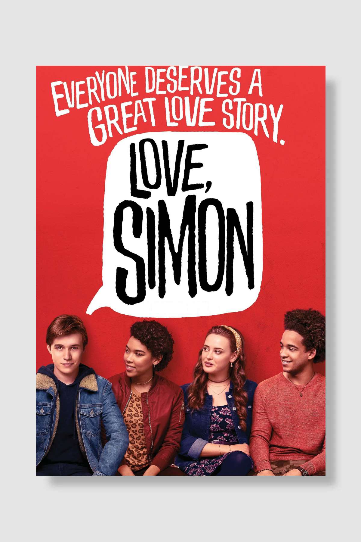 Sevgiler, Simon - Love, Simon Film Poster Çerçevesiz Yüksek Kalite Film Afiş Duvar Poster - En İyi Fiyatlarla