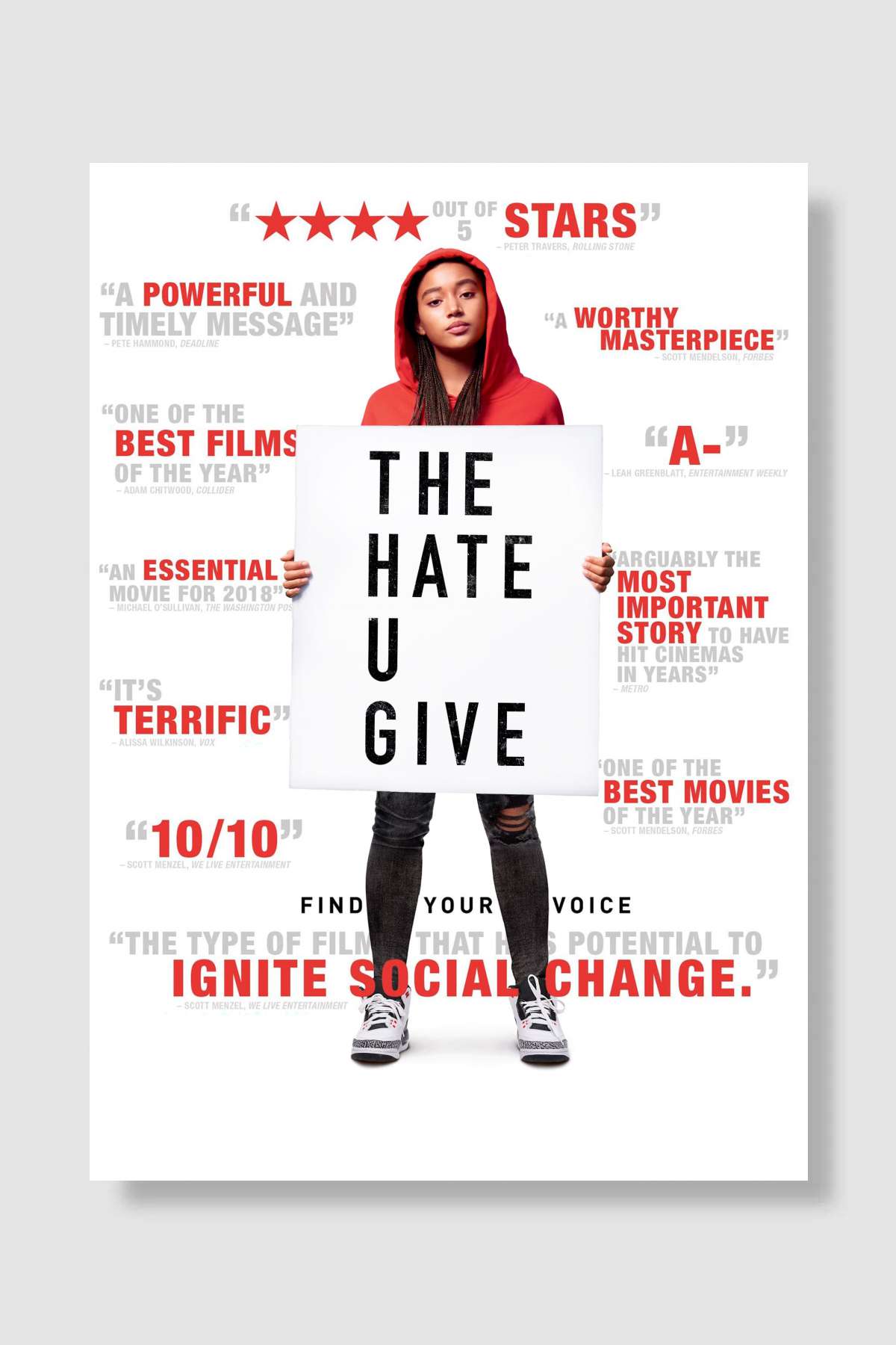 Sessiz Kalma - The Hate U Give Film Poster Çerçevesiz Yüksek Kalite Film Afiş Duvar Poster - En İyi Fiyatlarla