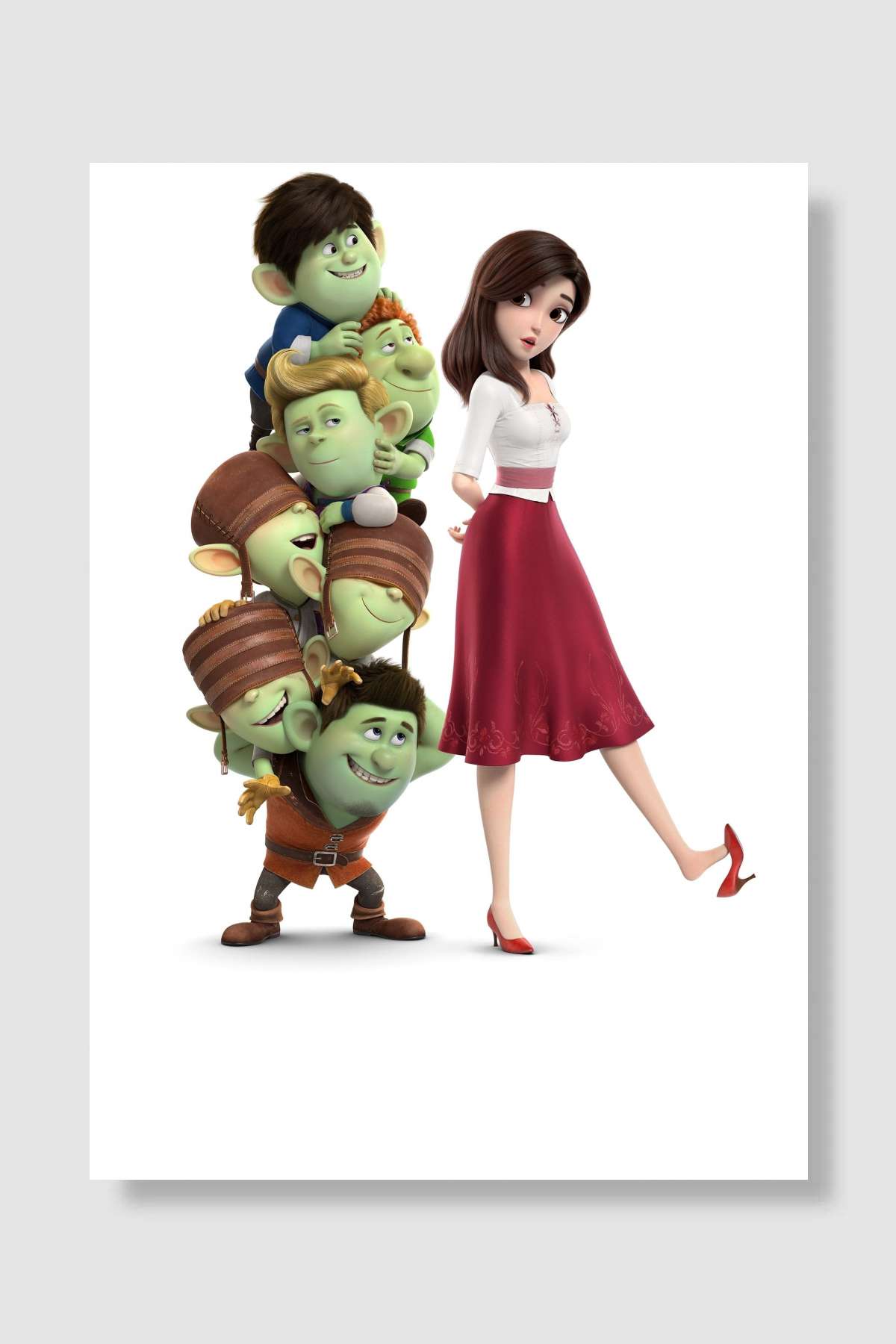 Kırmızı Pabuçlar ve Yedi Cüceler - Red Shoes and the Seven Dwarfs Film Poster Çerçevesiz Yüksek Kalite Film Afiş Duvar Poster