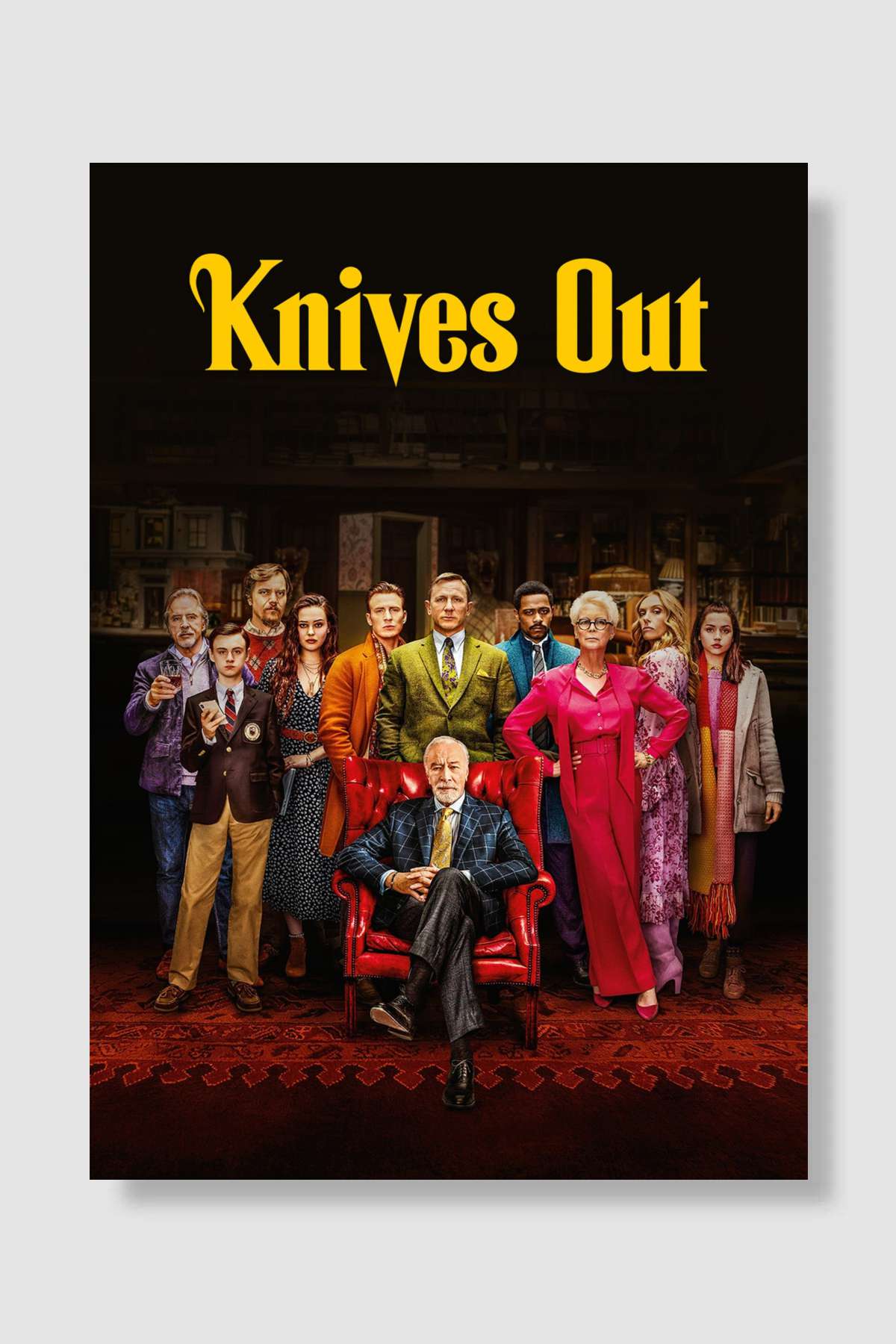 Bıçaklar Çekildi - Knives Out Film Poster Çerçevesiz Yüksek Kalite Film Afiş Duvar Poster