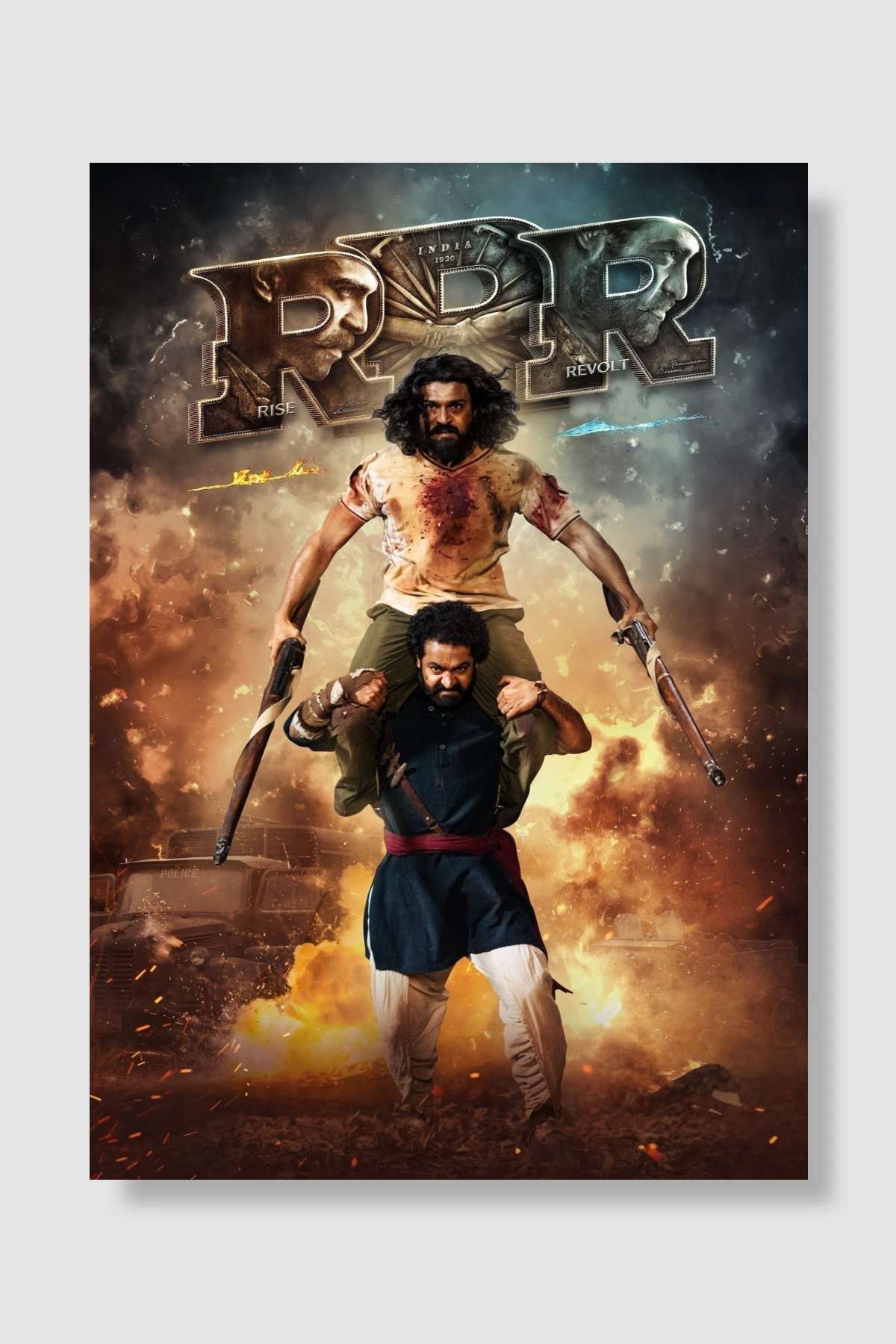 RRR - రౌద్రం రణం రుధిరం Film Poster Çerçevesiz Yüksek Kalite Film Afiş Duvar Poster
