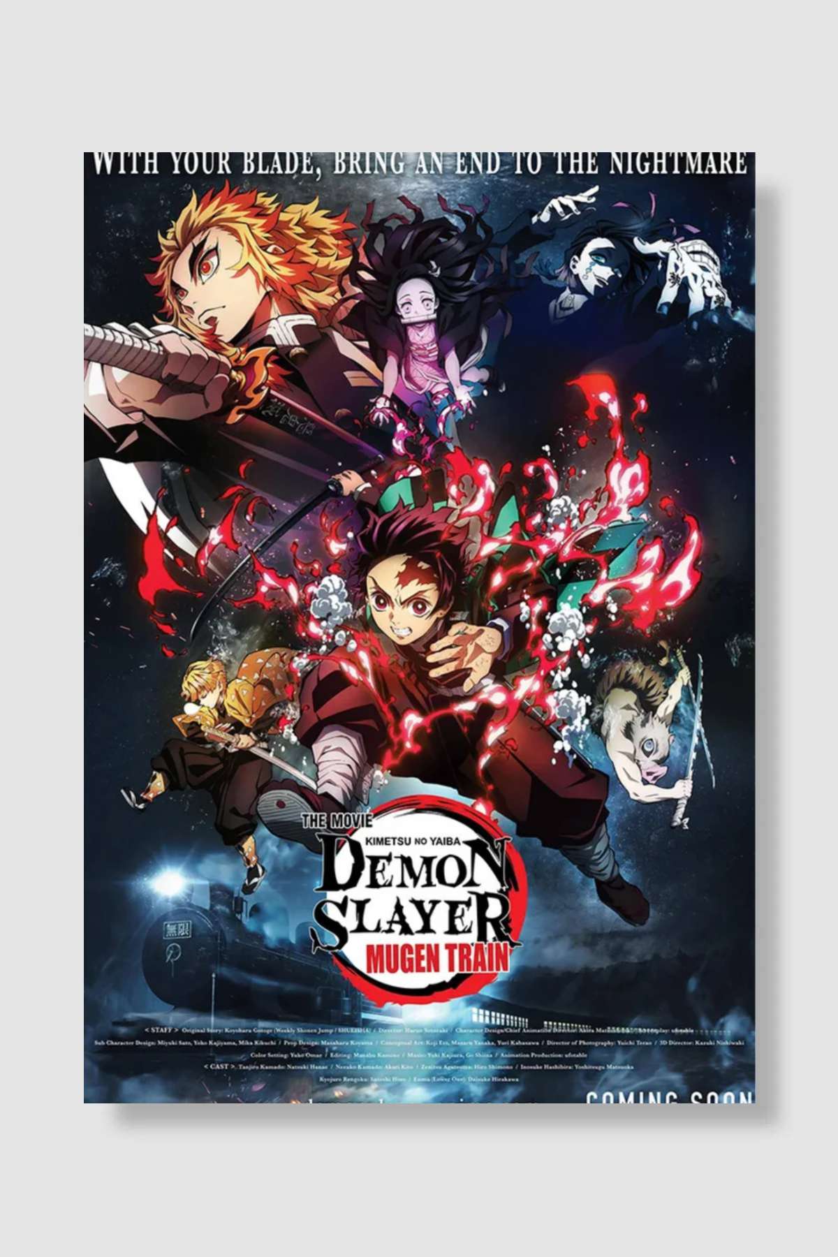 Demon Slayer: Mugen Treni - 劇場版「鬼滅の刃」無限列車編 Film Poster Çerçevesiz Yüksek Kalite Film Afiş Duvar Poster