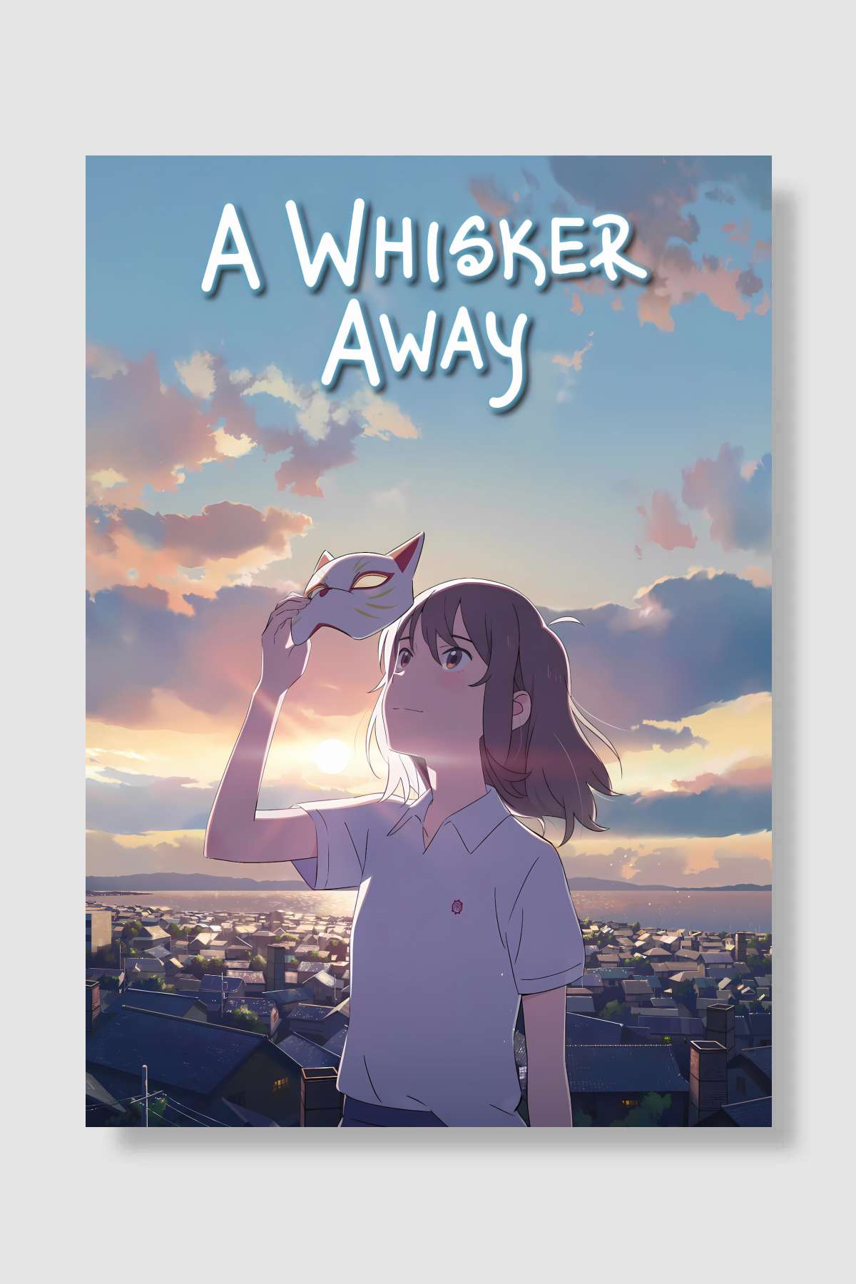 A Whisker Away - 泣きたい私は猫をかぶる Film Poster Çerçevesiz Yüksek Kalite Film Afiş Duvar Poster