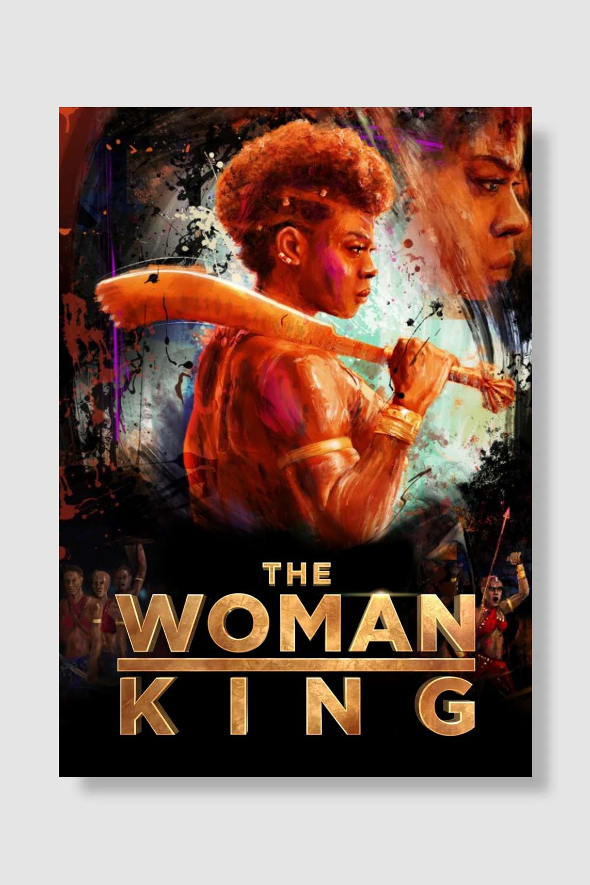 Kadın Kral - The Woman King Film Poster Çerçevesiz Yüksek Kalite Film Afiş Duvar Poster