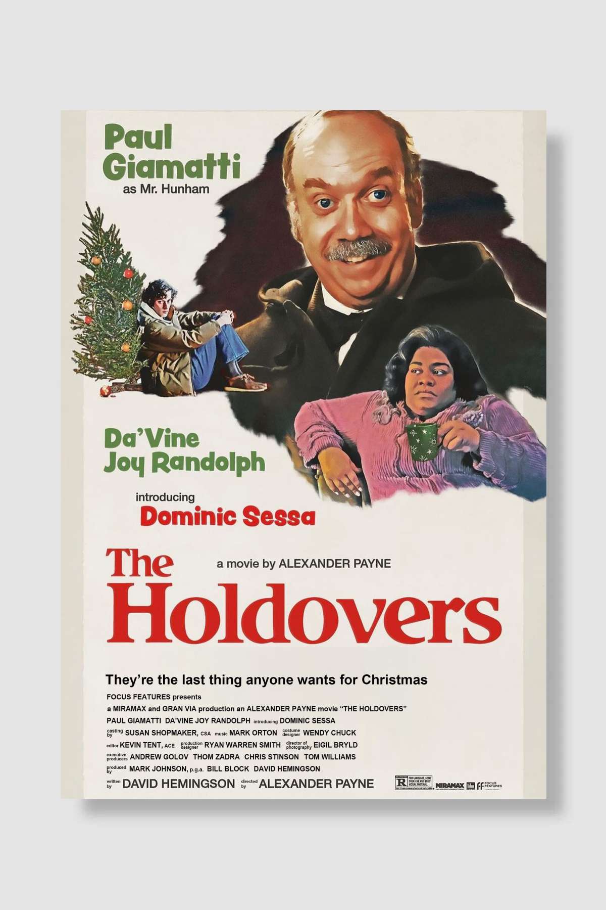 Geride Kalanlar - The Holdovers Film Poster Çerçevesiz Yüksek Kalite Film Afiş Duvar Poster