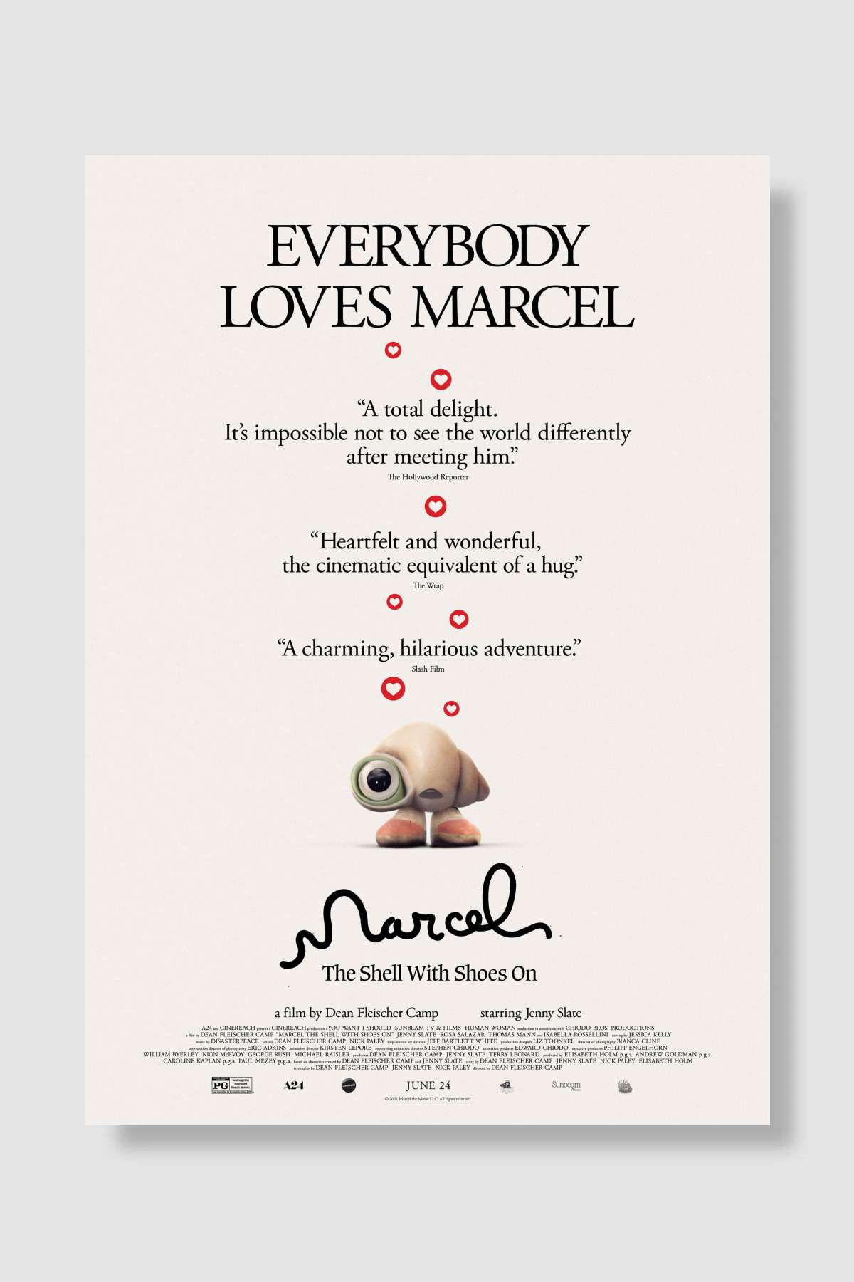Deniz Kabuğu Marcel - Marcel the Shell with Shoes On Film Poster Çerçevesiz Yüksek Kalite Film Afiş Duvar Poster
