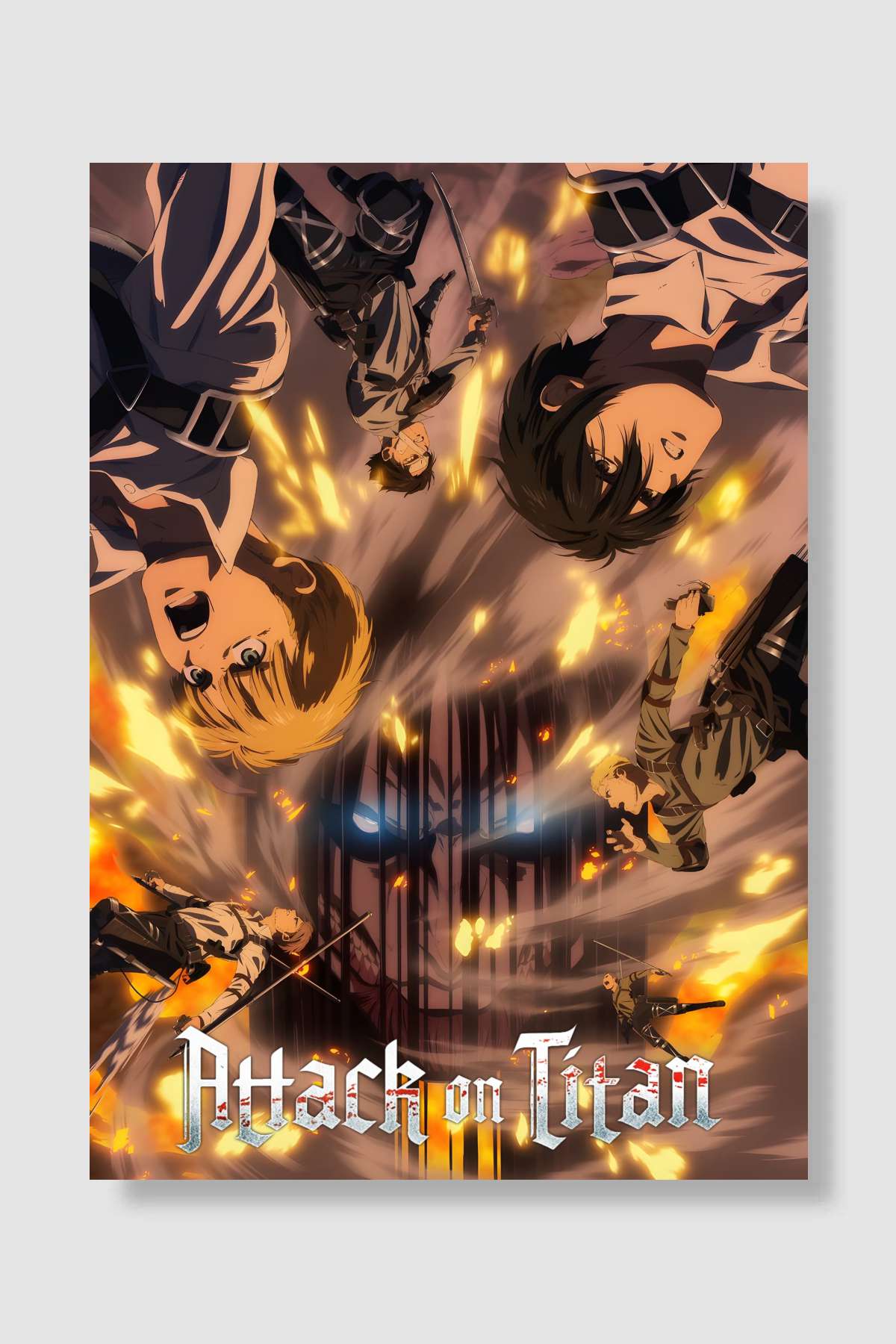 Attack on Titan - 進撃の巨人 Dizi Poster Çerçevesiz Yüksek Kalite Dizi Afiş Duvar Poster
