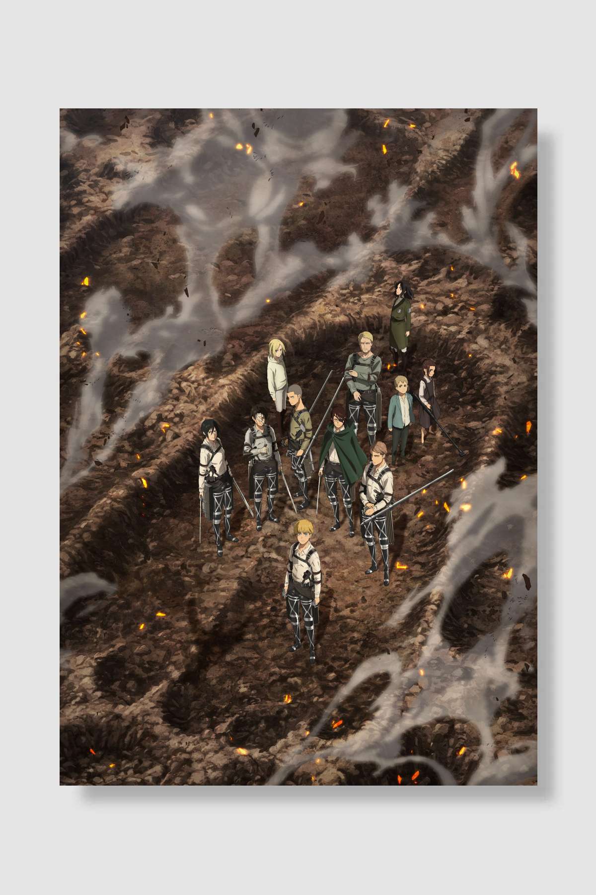 Attack on Titan - 進撃の巨人 Dizi Poster Çerçevesiz Yüksek Kalite Dizi Afiş Duvar Poster