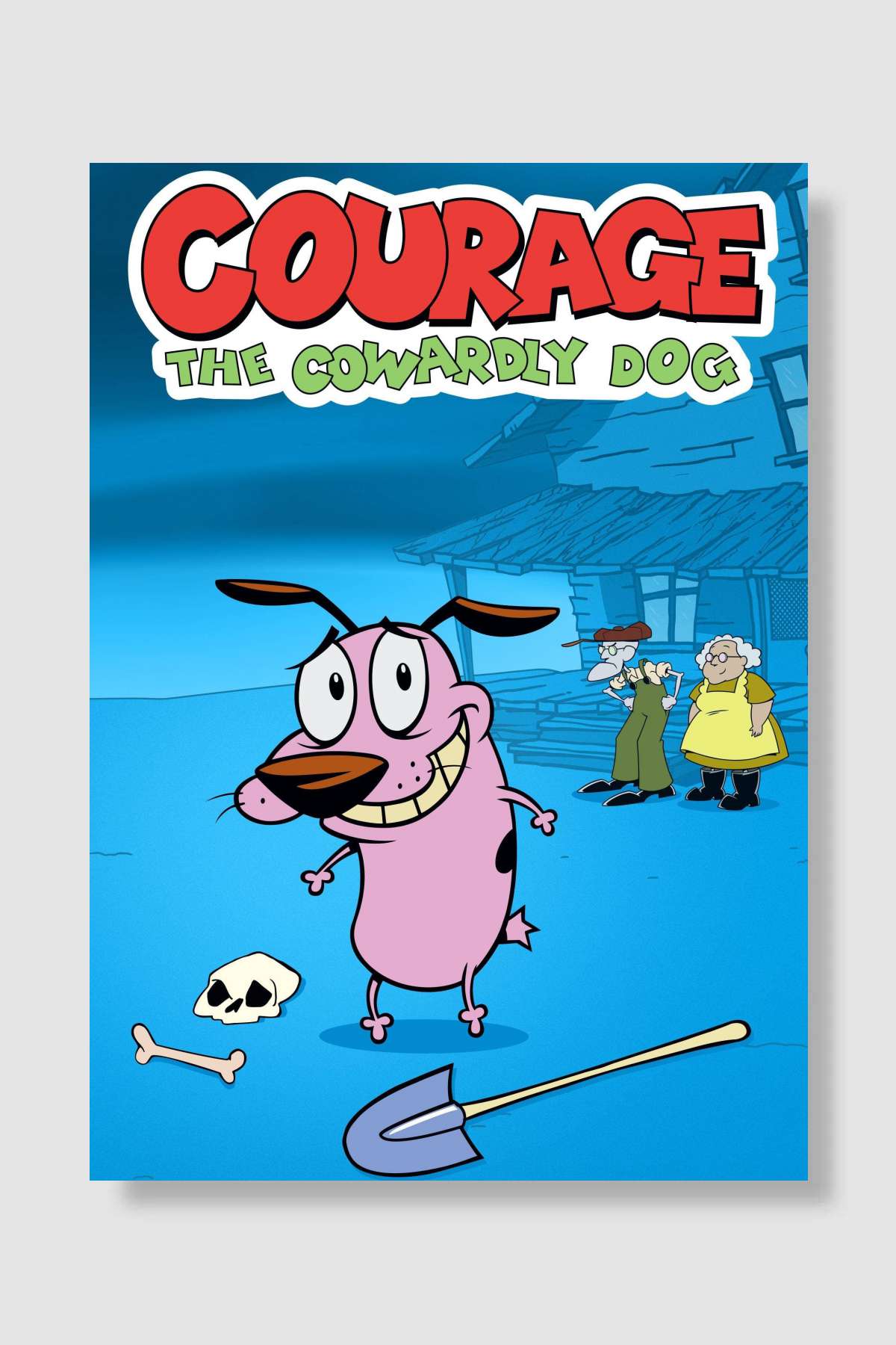 Cesur Korkak Köpek - Courage the Cowardly Dog Dizi Poster Çerçevesiz Yüksek Kalite Dizi Afiş Duvar Poster