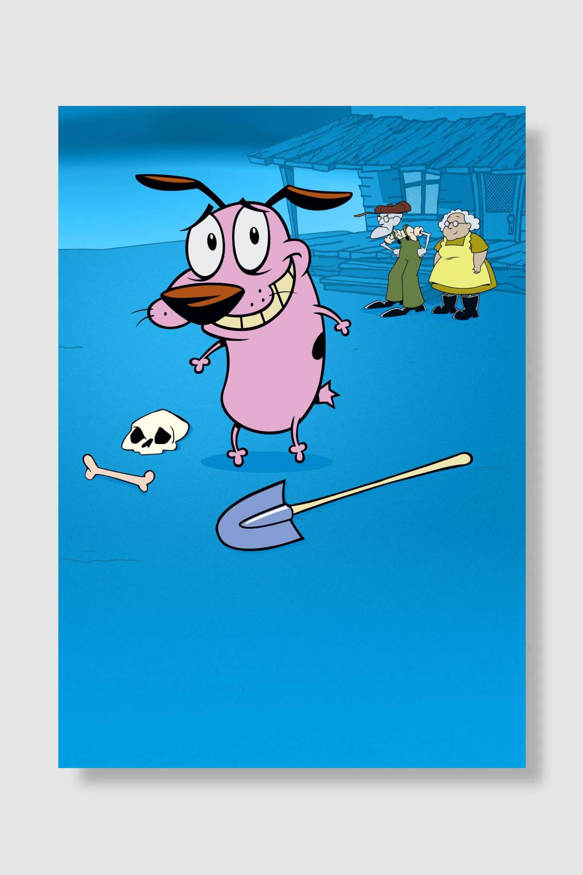 Cesur Korkak Köpek - Courage the Cowardly Dog Dizi Poster Çerçevesiz Yüksek Kalite Dizi Afiş Duvar Poster