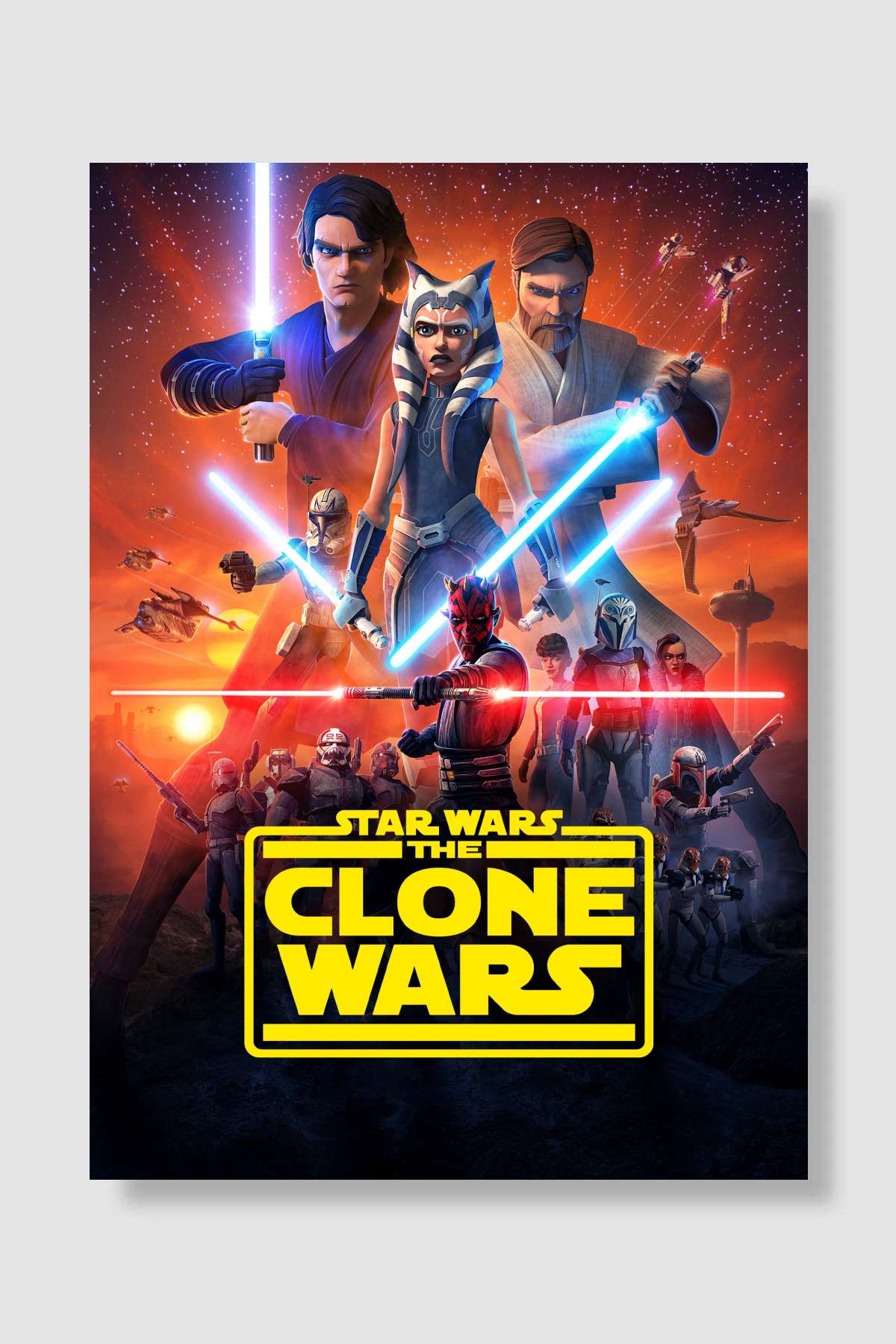 Star Wars: Klon Savaşları - Star Wars: The Clone Wars Dizi Poster Çerçevesiz Yüksek Kalite Dizi Afiş Duvar Poster - En İyi Fiyatlarla