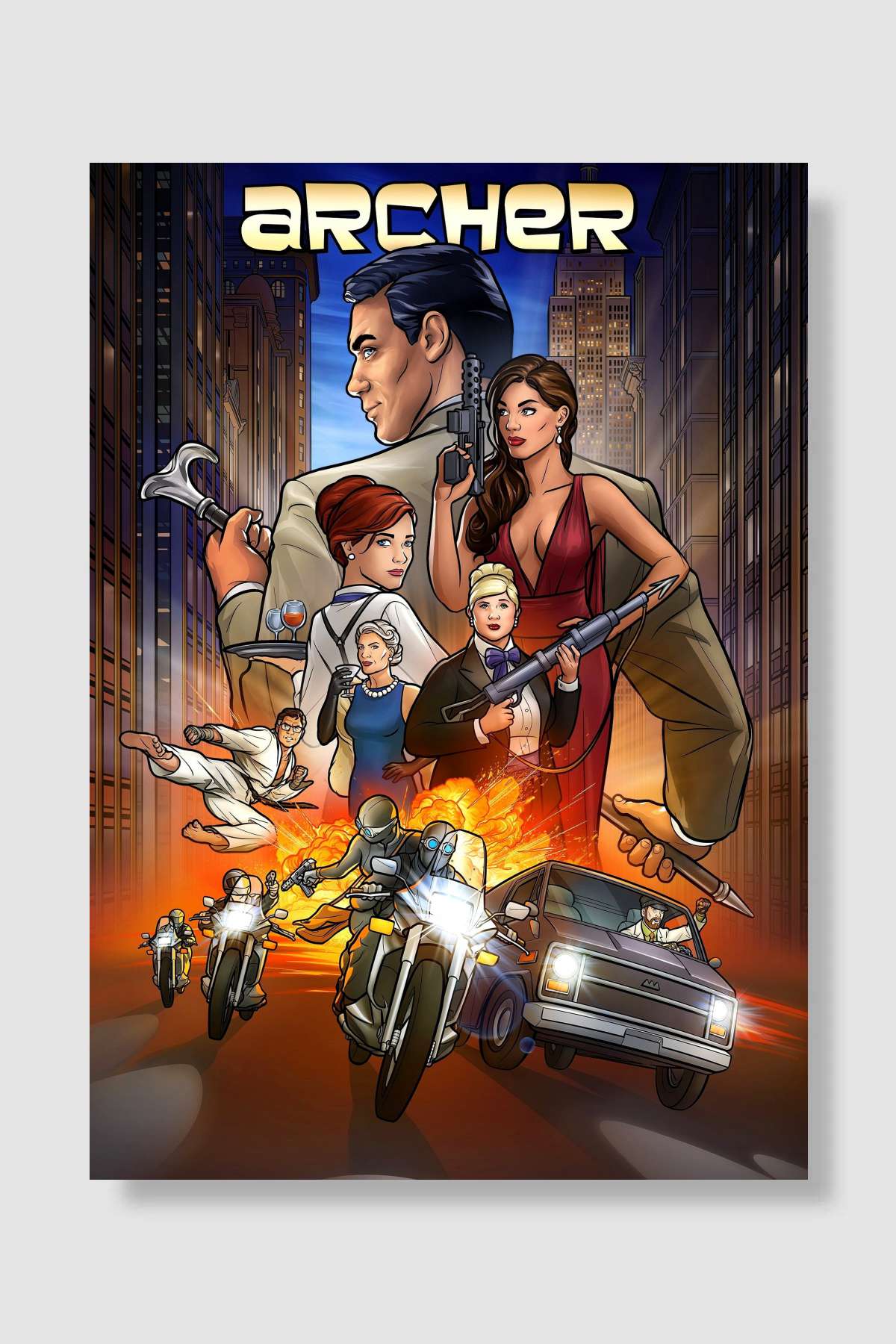 Archer Dizi Poster Çerçevesiz Yüksek Kalite Dizi Afiş Duvar Poster