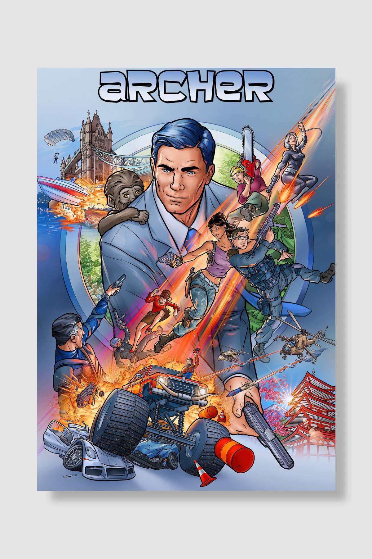 Archer Dizi Poster Çerçevesiz Yüksek Kalite Dizi Afiş Duvar Poster