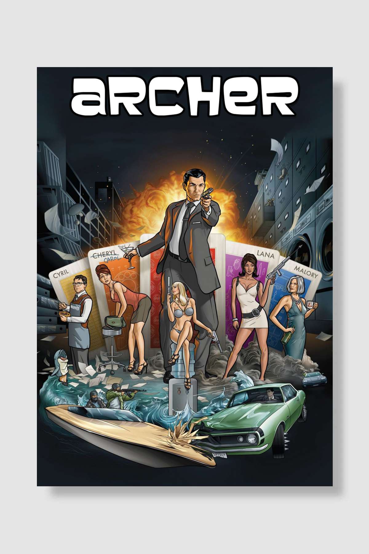 Archer Dizi Poster Çerçevesiz Yüksek Kalite Dizi Afiş Duvar Poster
