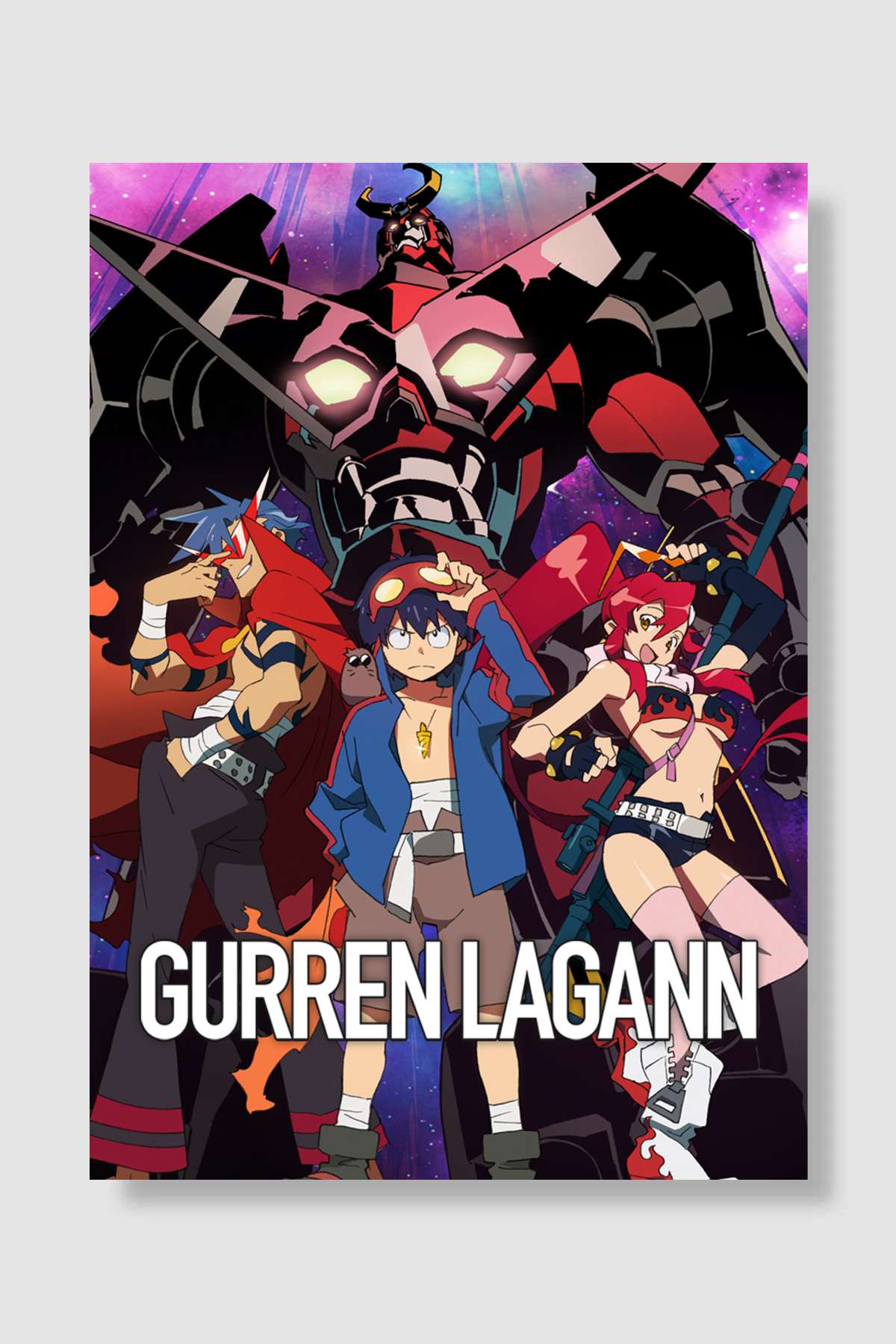 天元突破グレンラガン Dizi Poster Çerçevesiz Yüksek Kalite Dizi Afiş Duvar Poster