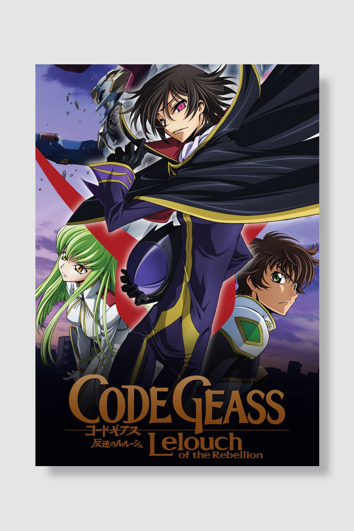Code Geass: Lelouch of the Rebellion - コードギアス 反逆のルルーシュ Dizi Poster Çerçevesiz Yüksek Kalite Dizi Afiş Duvar Poster