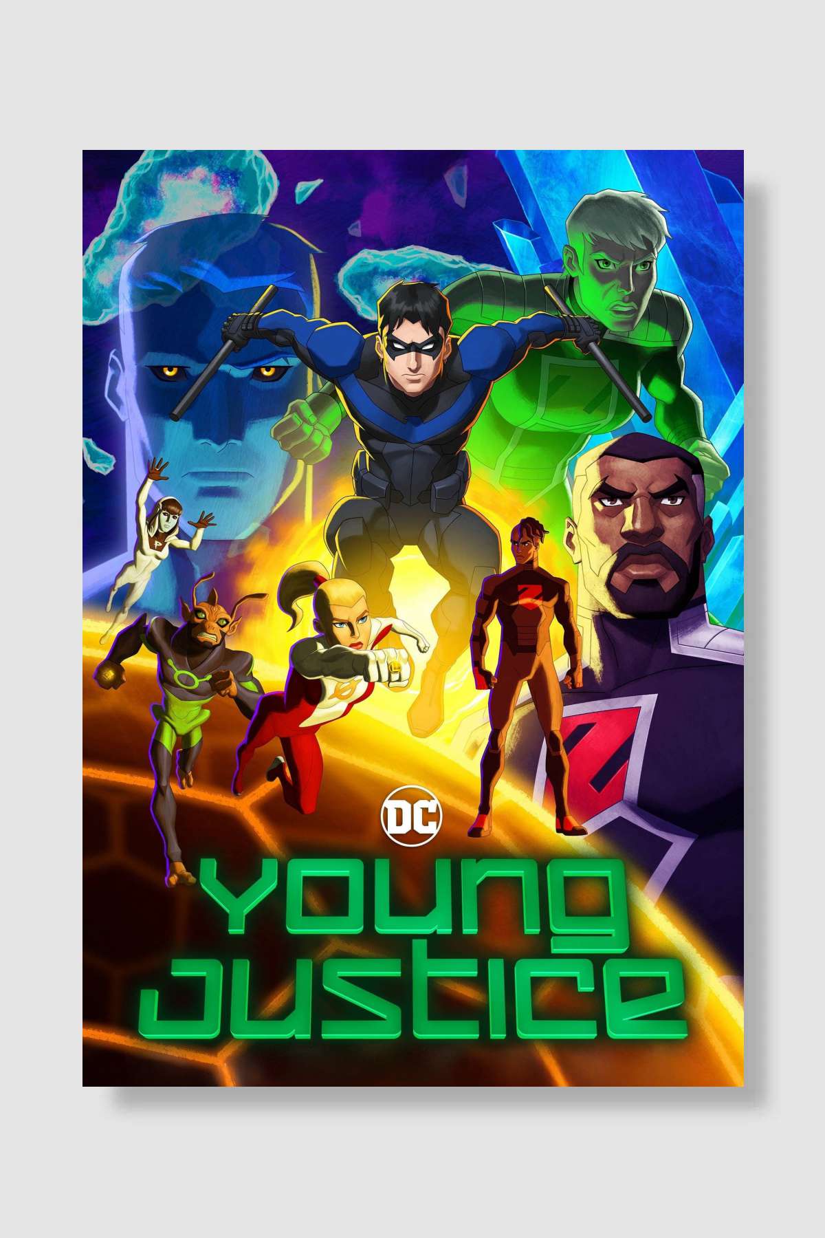 Genç Kahramanlar - Young Justice Dizi Poster Çerçevesiz Yüksek Kalite Dizi Afiş Duvar Poster