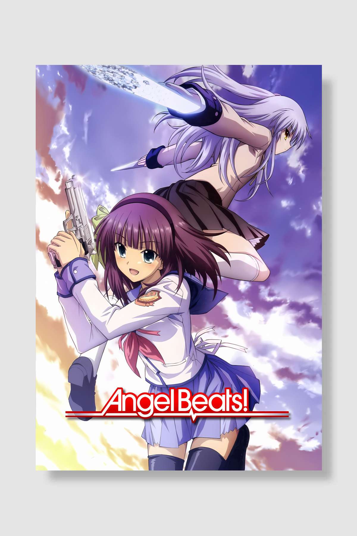 Angel Beats! Dizi Poster Çerçevesiz Yüksek Kalite Dizi Afiş Duvar Poster