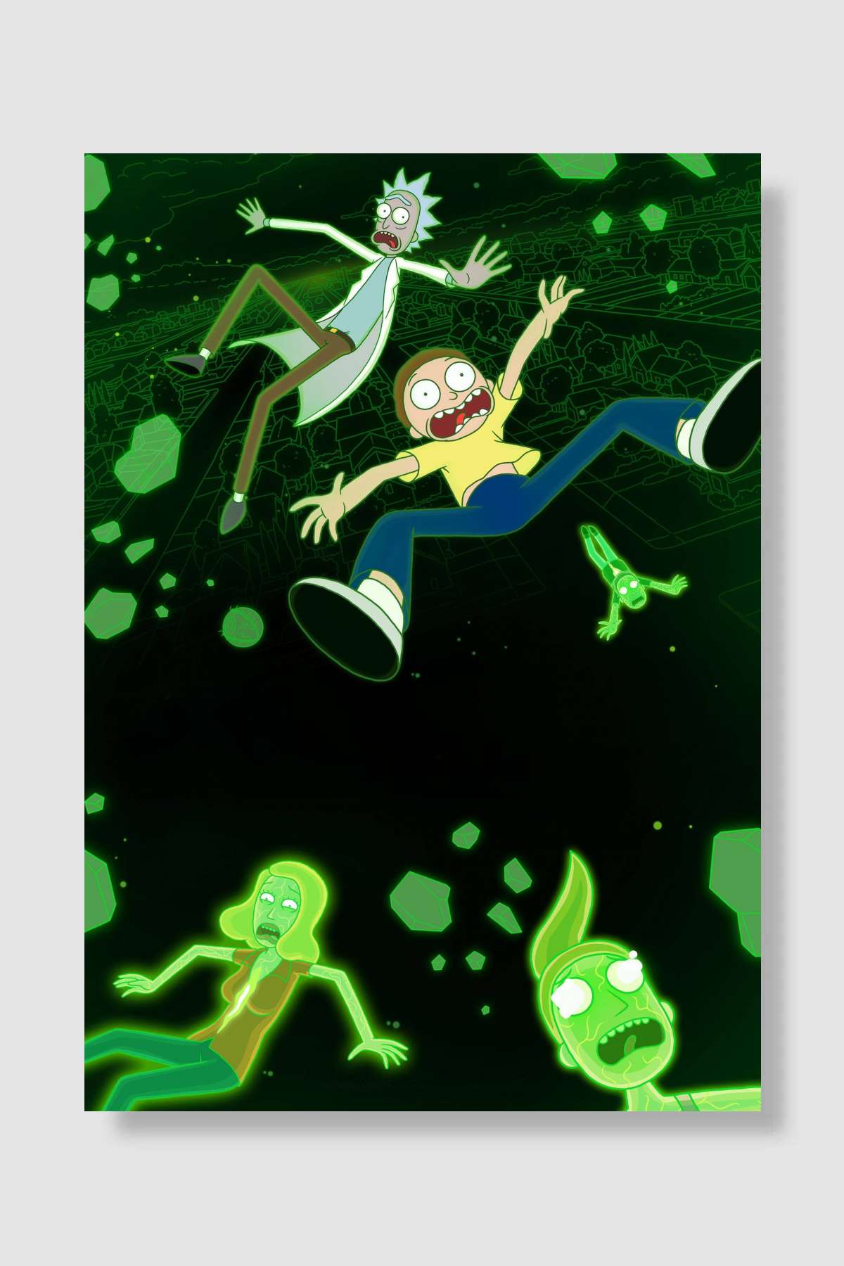 Rick and Morty Dizi Poster Çerçevesiz Yüksek Kalite Dizi Afiş Duvar Poster