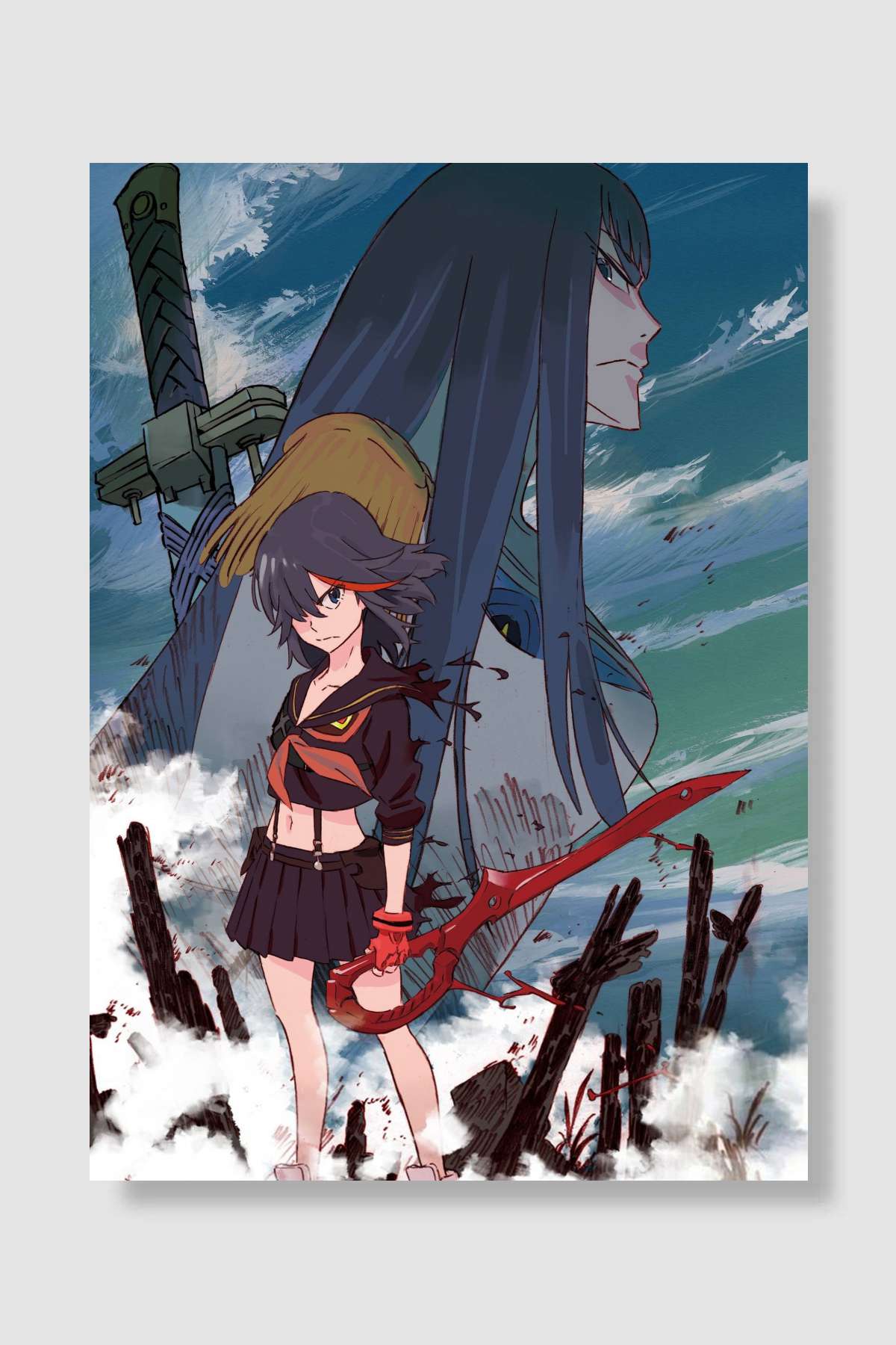 Kill la Kill - キルラキル Dizi Poster Çerçevesiz Yüksek Kalite Dizi Afiş Duvar Poster