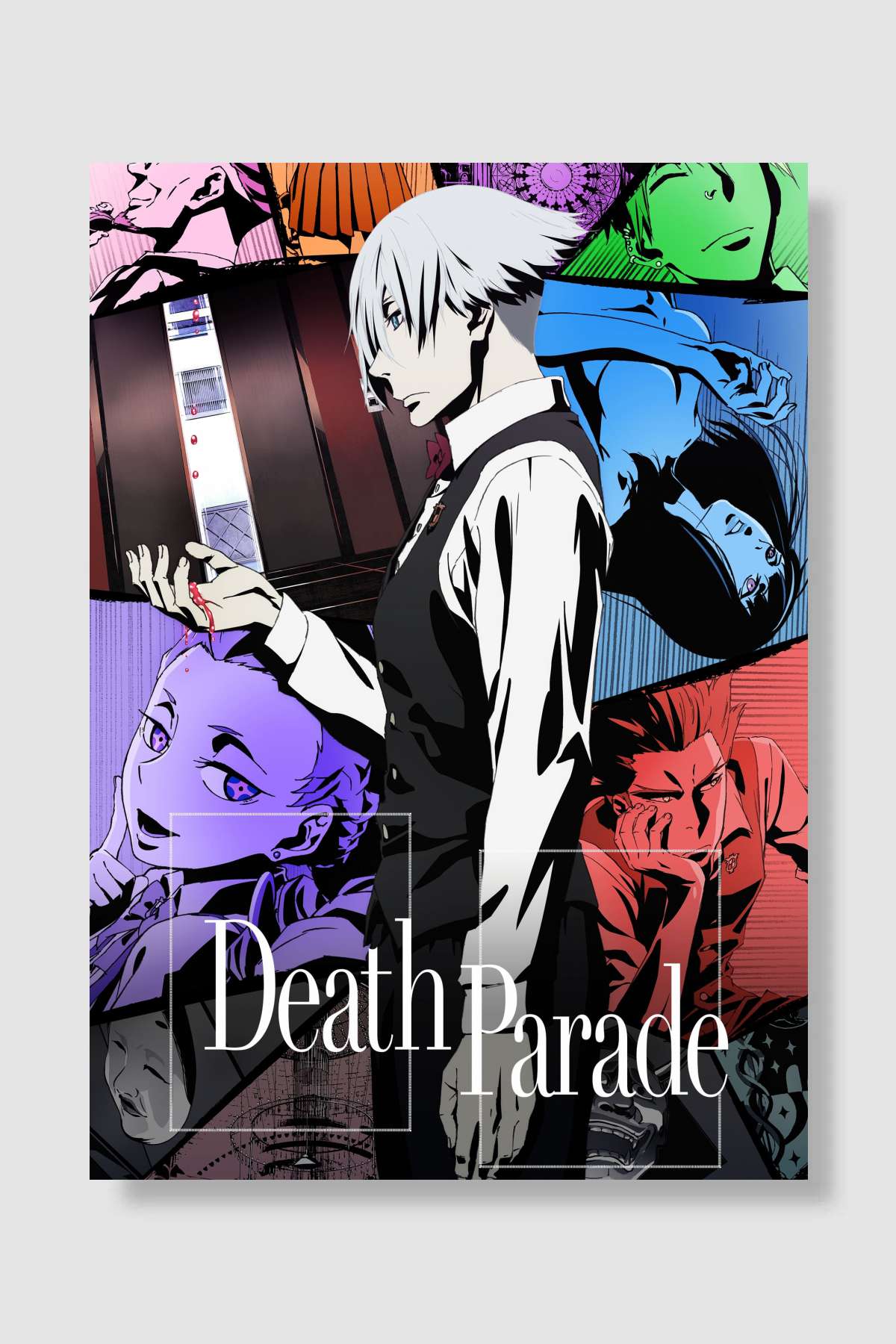 Death Parade - デス・パレード Dizi Poster Çerçevesiz Yüksek Kalite Dizi Afiş Duvar Poster