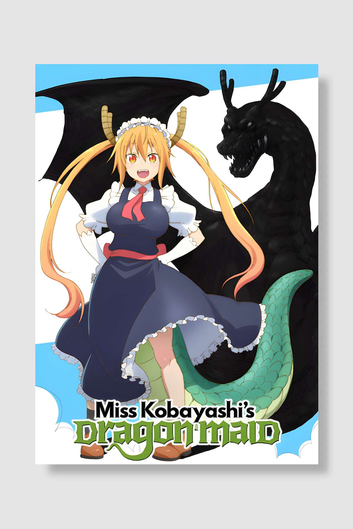 Miss Kobayashi's Dragon Maid - 小林さんちのメイドラゴン Dizi Poster Çerçevesiz Yüksek Kalite Dizi Afiş Duvar Poster