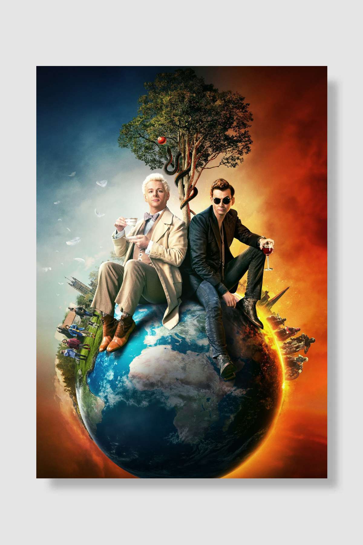 Good Omens Dizi Poster Çerçevesiz Yüksek Kalite Dizi Afiş Duvar Poster