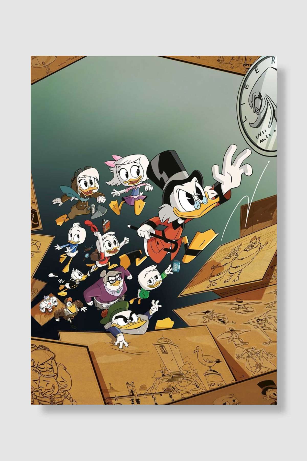 DuckTales Dizi Poster Çerçevesiz Yüksek Kalite Dizi Afiş Duvar Poster