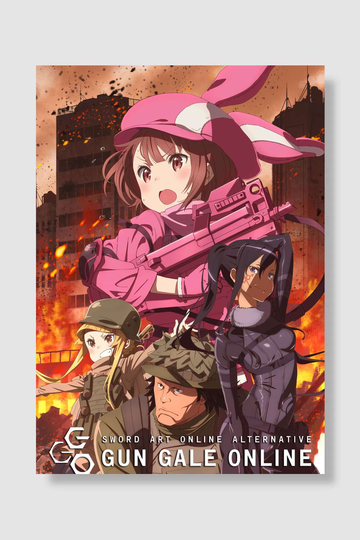 ソードアート・オンライン オルタナティブ ガンゲイル・オンライン Dizi Poster Çerçevesiz Yüksek Kalite Dizi Afiş Duvar Poster