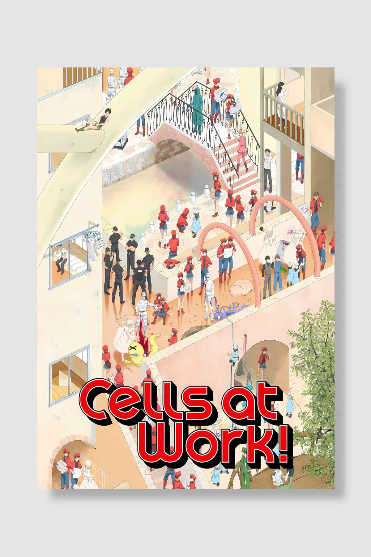 はたらく細胞 Dizi Poster Çerçevesiz Yüksek Kalite Dizi Afiş Duvar Poster