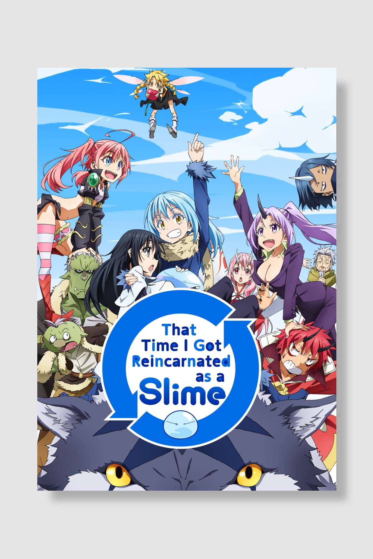 Tensei shitara Slime Datta Ken - 転生したらスライムだった件 Dizi Poster Çerçevesiz Yüksek Kalite Dizi Afiş Duvar Poster