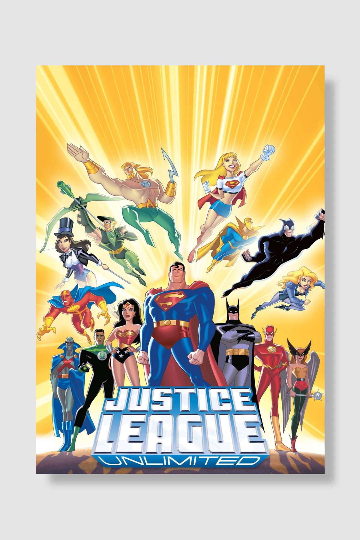 Justice League Unlimited Dizi Poster Çerçevesiz Yüksek Kalite Dizi Afiş Duvar Poster