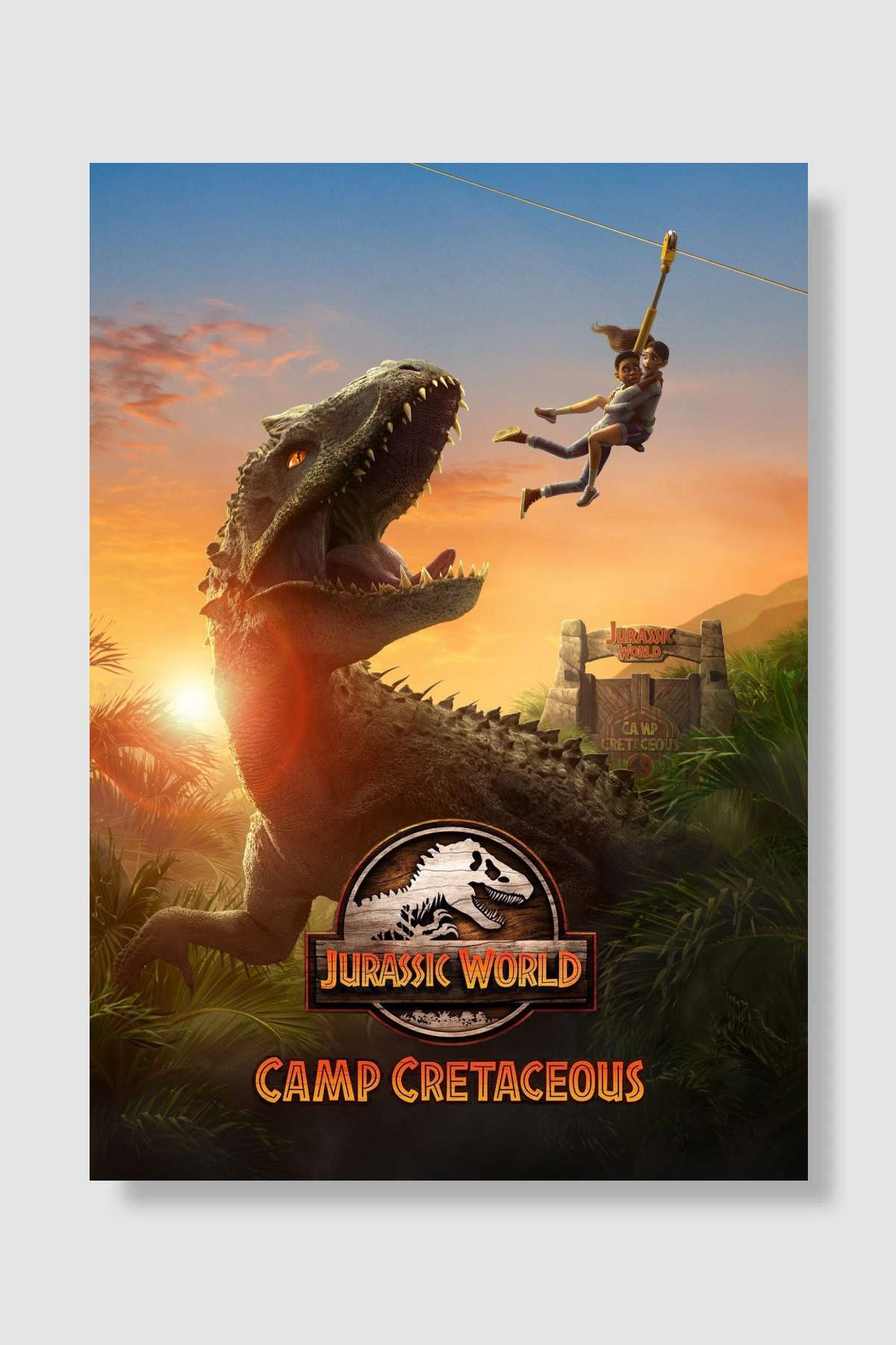 Jurassic World Kretase Kampı - Jurassic World Camp Cretaceous Dizi Poster Çerçevesiz Yüksek Kalite Dizi Afiş Duvar Poster