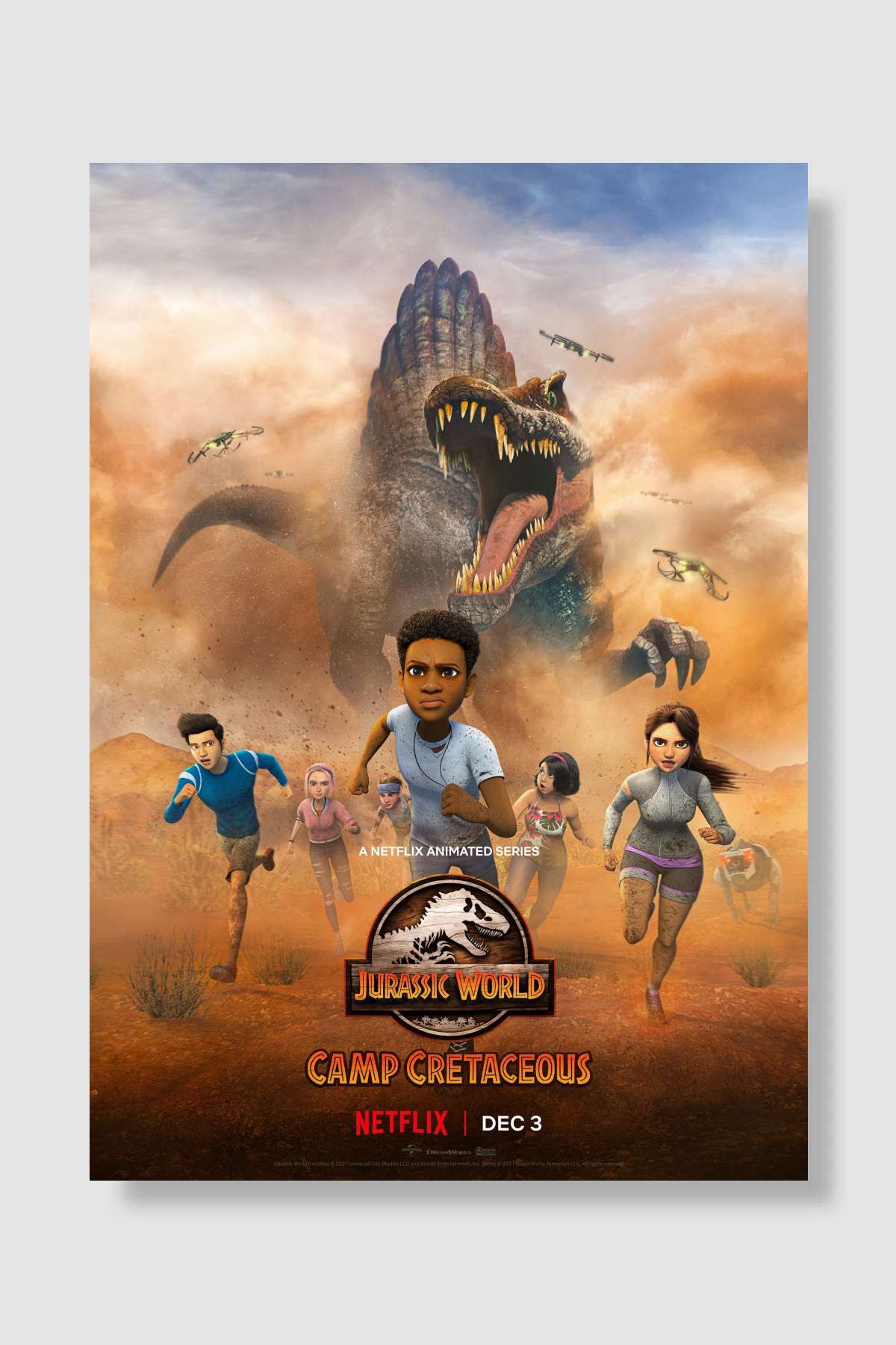 Jurassic World Kretase Kampı - Jurassic World Camp Cretaceous Dizi Poster Çerçevesiz Yüksek Kalite Dizi Afiş Duvar Poster