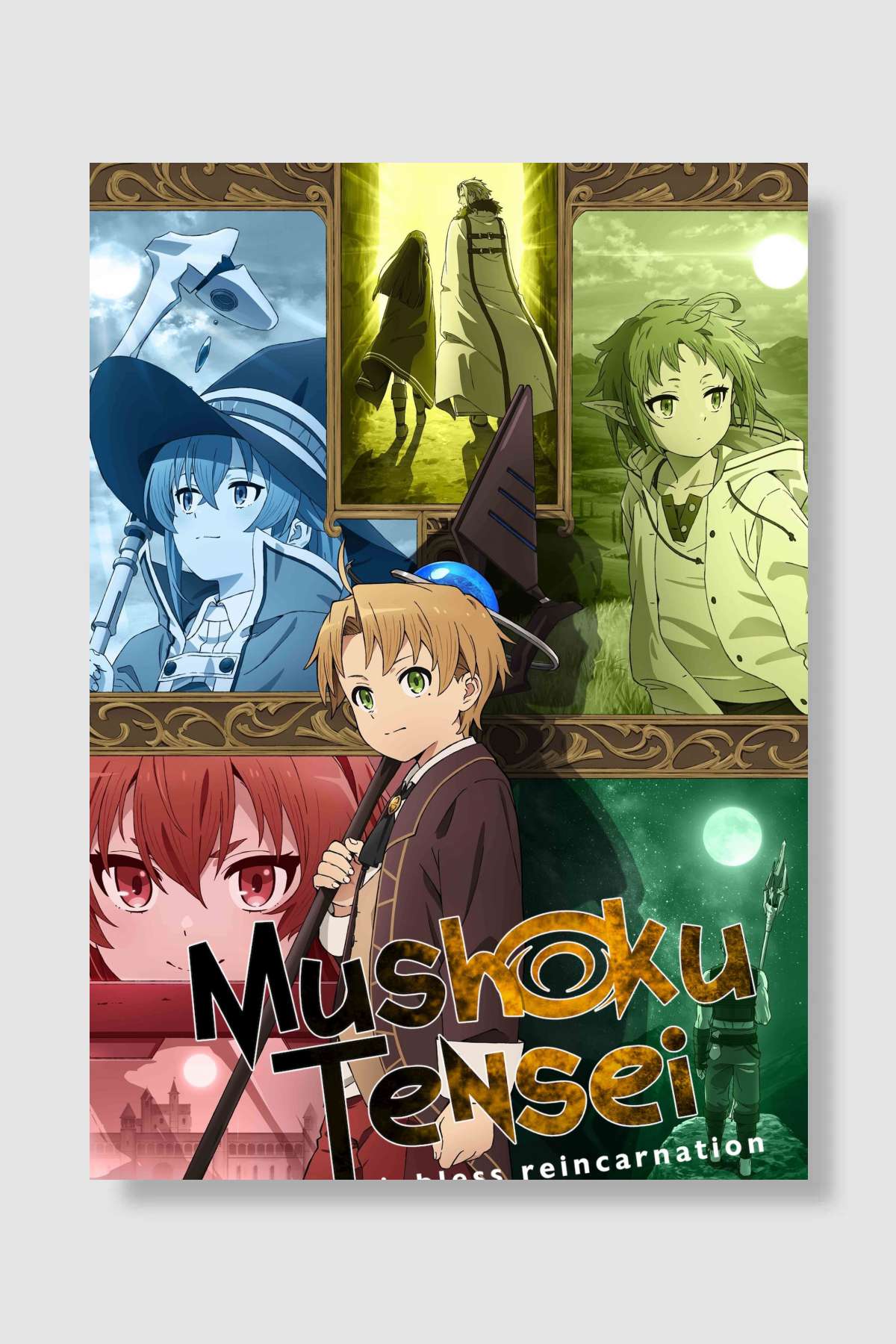 Mushoku Tensei: Isekai Ittara Honki Dasu - 無職転生 ～異世界行ったら本気だす～ Dizi Poster Çerçevesiz Yüksek Kalite Dizi Afiş Duvar Poster