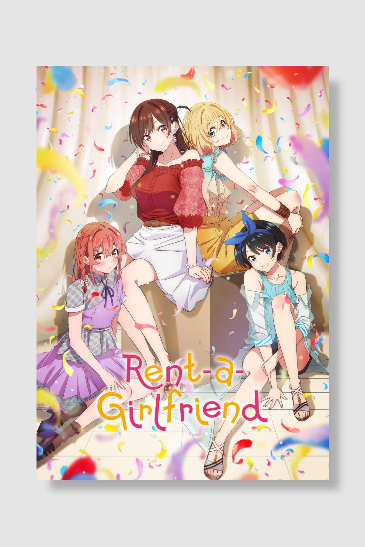 Kanojo, Okarishimasu - 彼女、お借りします Dizi Poster Çerçevesiz Yüksek Kalite Dizi Afiş Duvar Poster