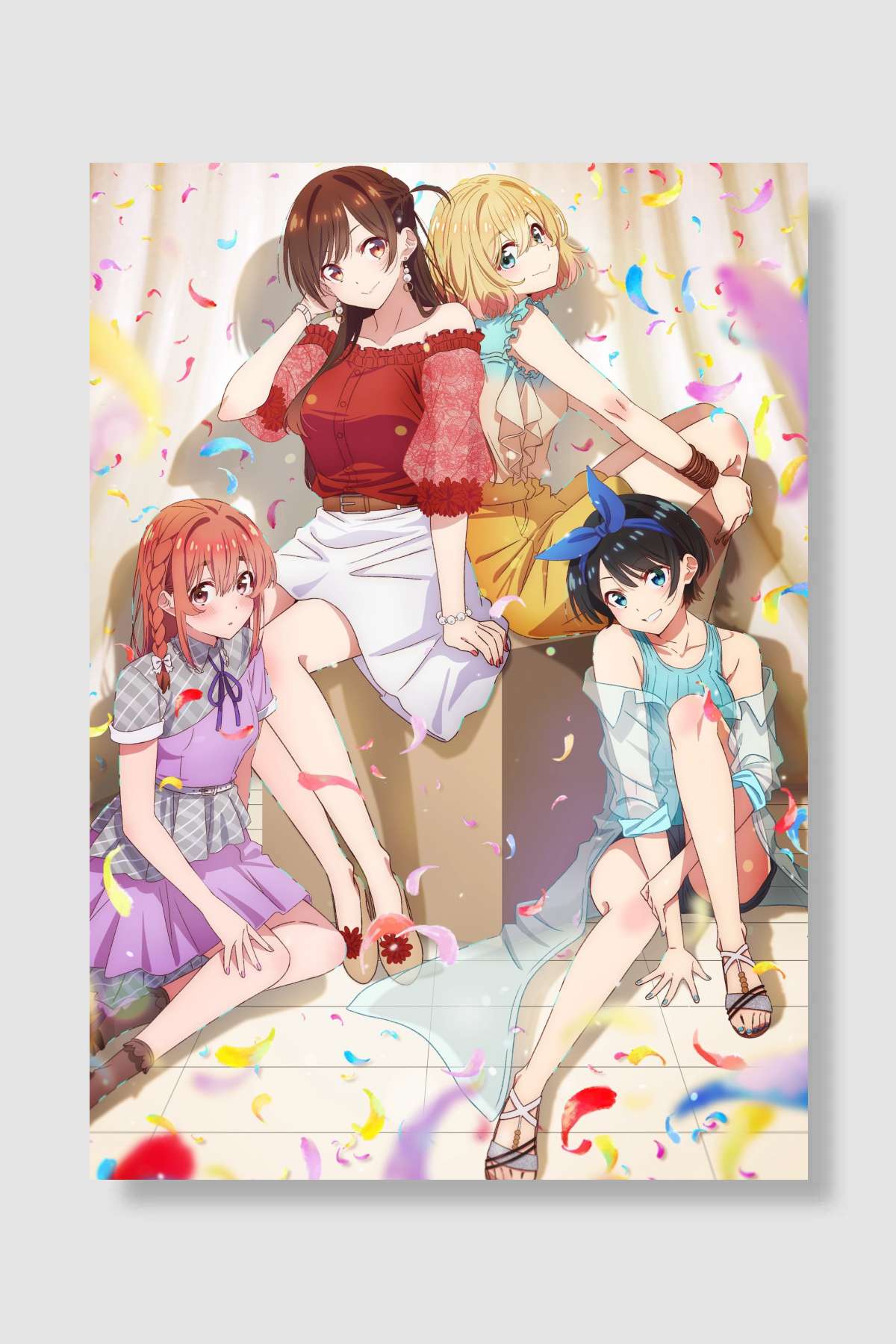 Kanojo, Okarishimasu - 彼女、お借りします Dizi Poster Çerçevesiz Yüksek Kalite Dizi Afiş Duvar Poster