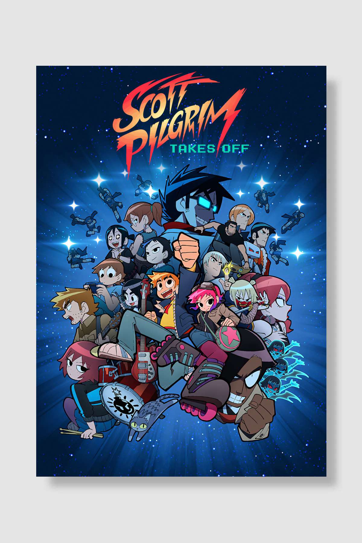 Scott Pilgrim Takes Off Dizi Poster Çerçevesiz Yüksek Kalite Dizi Afiş Duvar Poster