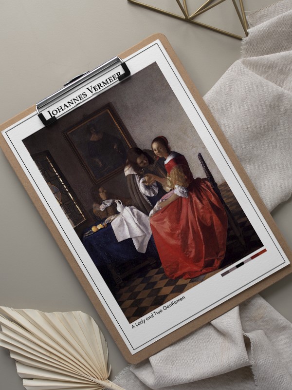 Johannes Vermeer A Lady and Two Gentlemen Poster