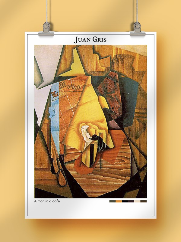 Juan Gris A man in a cafe Poster