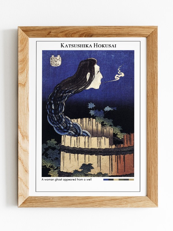 Katsushika Hokusai A woman ghost appeared from a well Poster