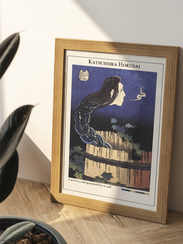 Katsushika Hokusai A woman ghost appeared from a well Poster