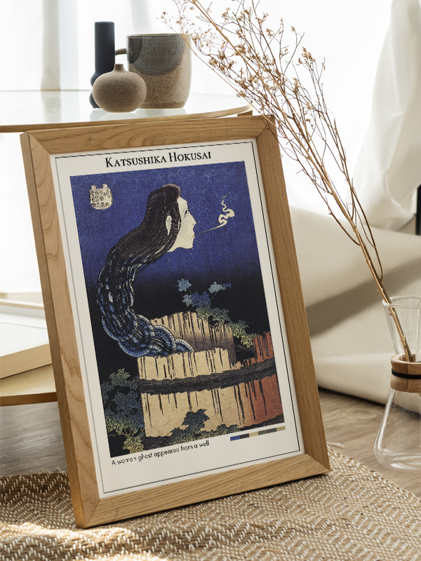 Katsushika Hokusai A woman ghost appeared from a well Poster