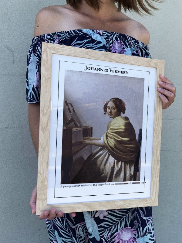 Johannes Vermeer A young woman seated at the virginals (A young woman seated at the virginal) Poster