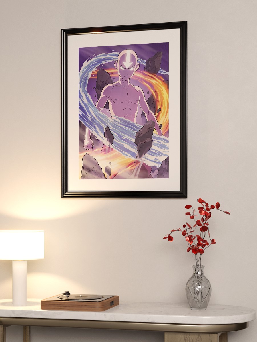 Aang Avatar State Anime Poster Çerçevesiz Yüksek Kalite Anime Duvar Poster