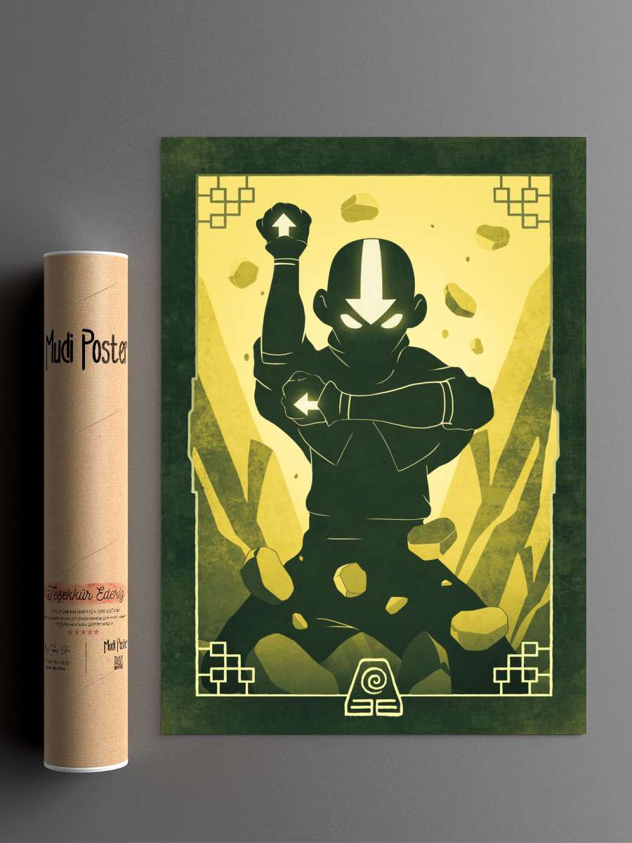 Aang Earth Anime Poster Çerçevesiz Yüksek Kalite Anime Duvar Poster
