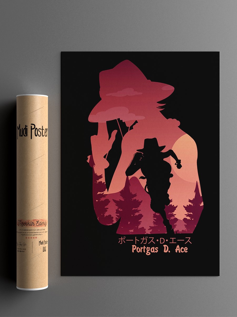 Ace Minimalis Anime Poster Çerçevesiz Yüksek Kalite Anime Duvar Poster