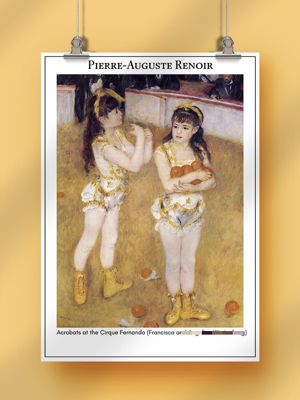 Pierre-Auguste Renoir Acrobats at the Cirque Fernando (Francisca and Angelina Wartenberg) Poster